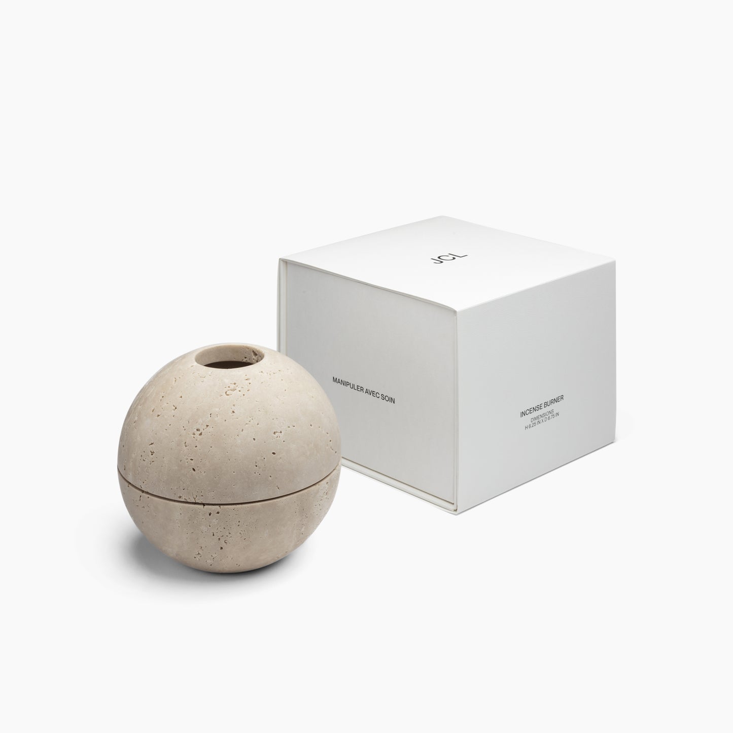 INCENSE BURNER IN CLASSIC ROMAN TRAVERTINE