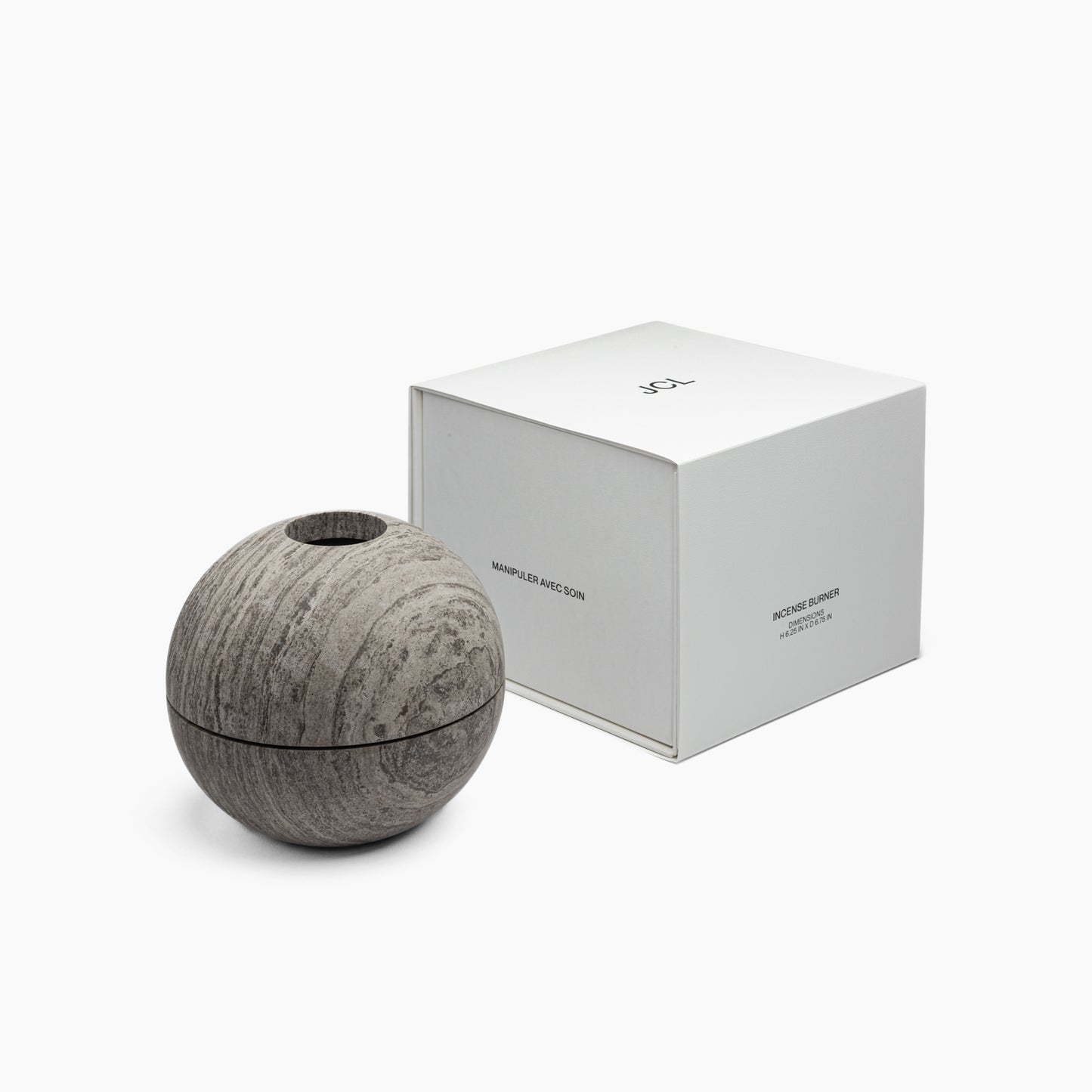 INCENSE BURNER IN GREY ATHENS MARBLE