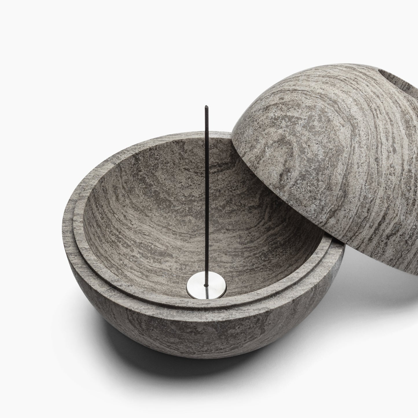 INCENSE BURNER IN GREY ATHENS MARBLE