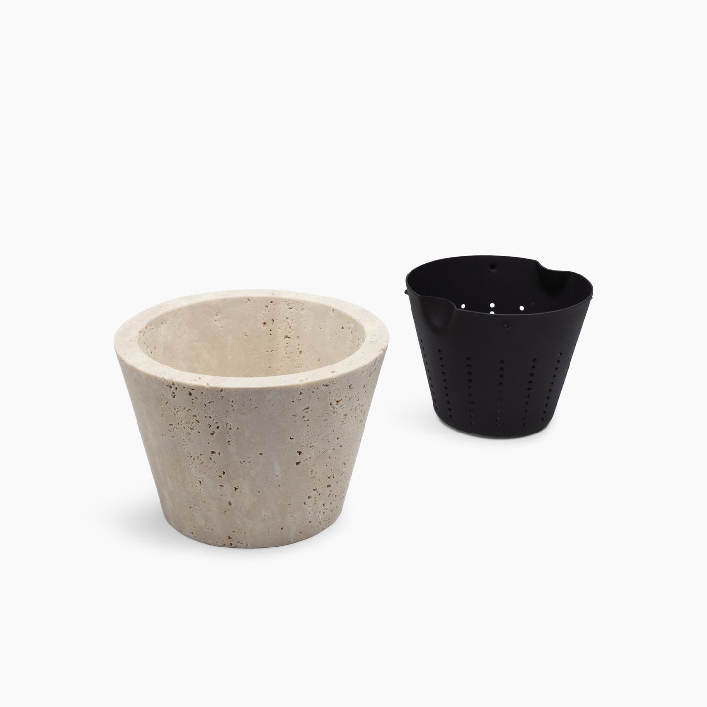 MEDIUM ORCHID POT IN CLASSIC ROMAN TRAVERTINE