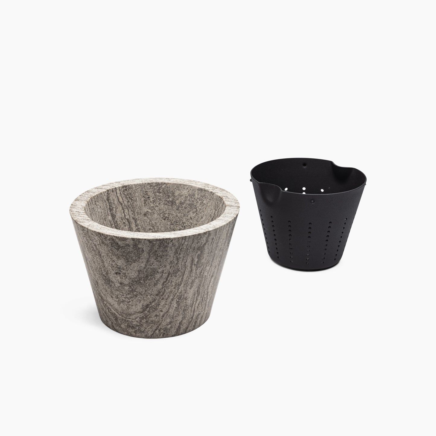 MEDIUM ORCHID POT IN GREY ATHENS MARBLE