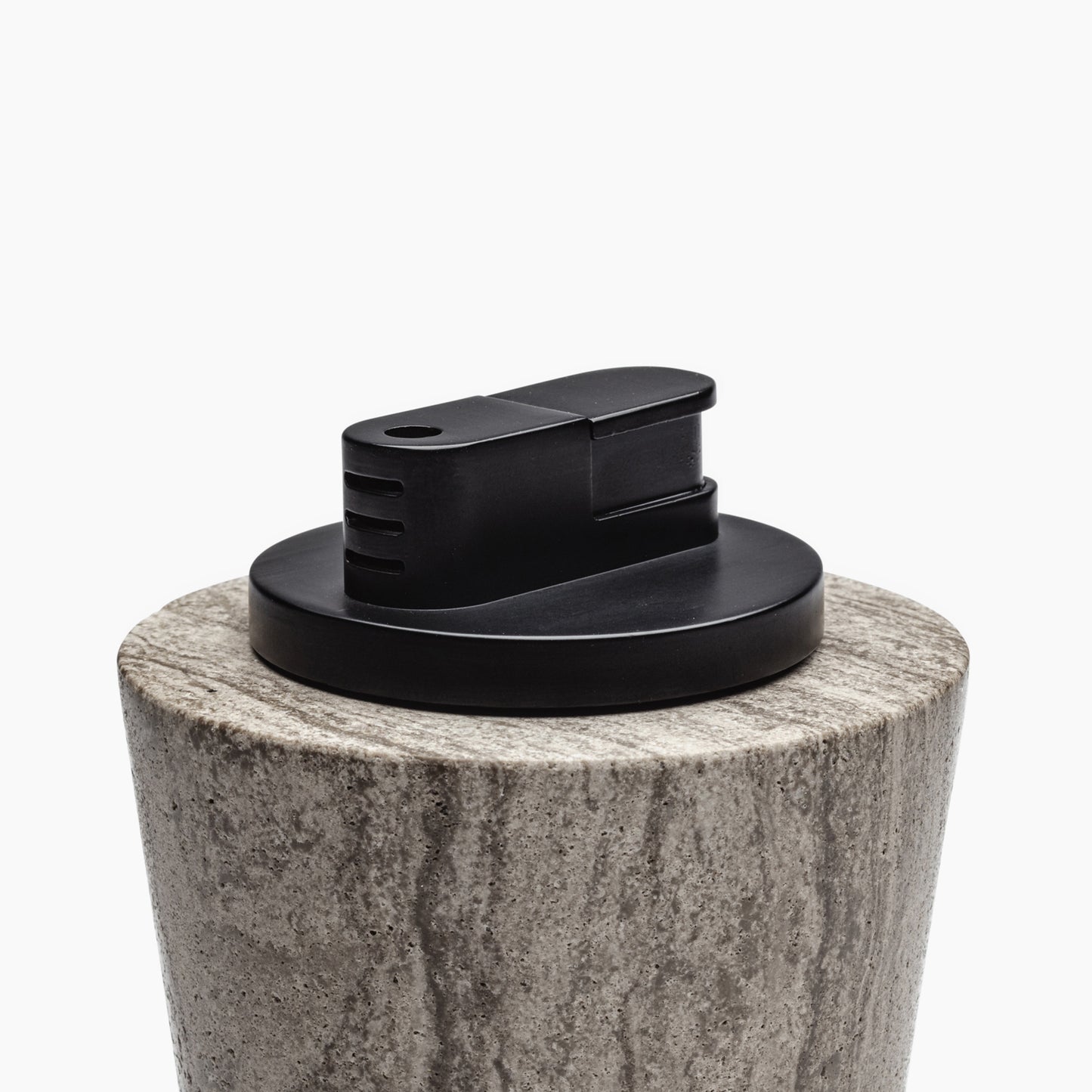 TABLE LIGHTER IN GREY ATHENS MARBLE WITH MATTE BLACK