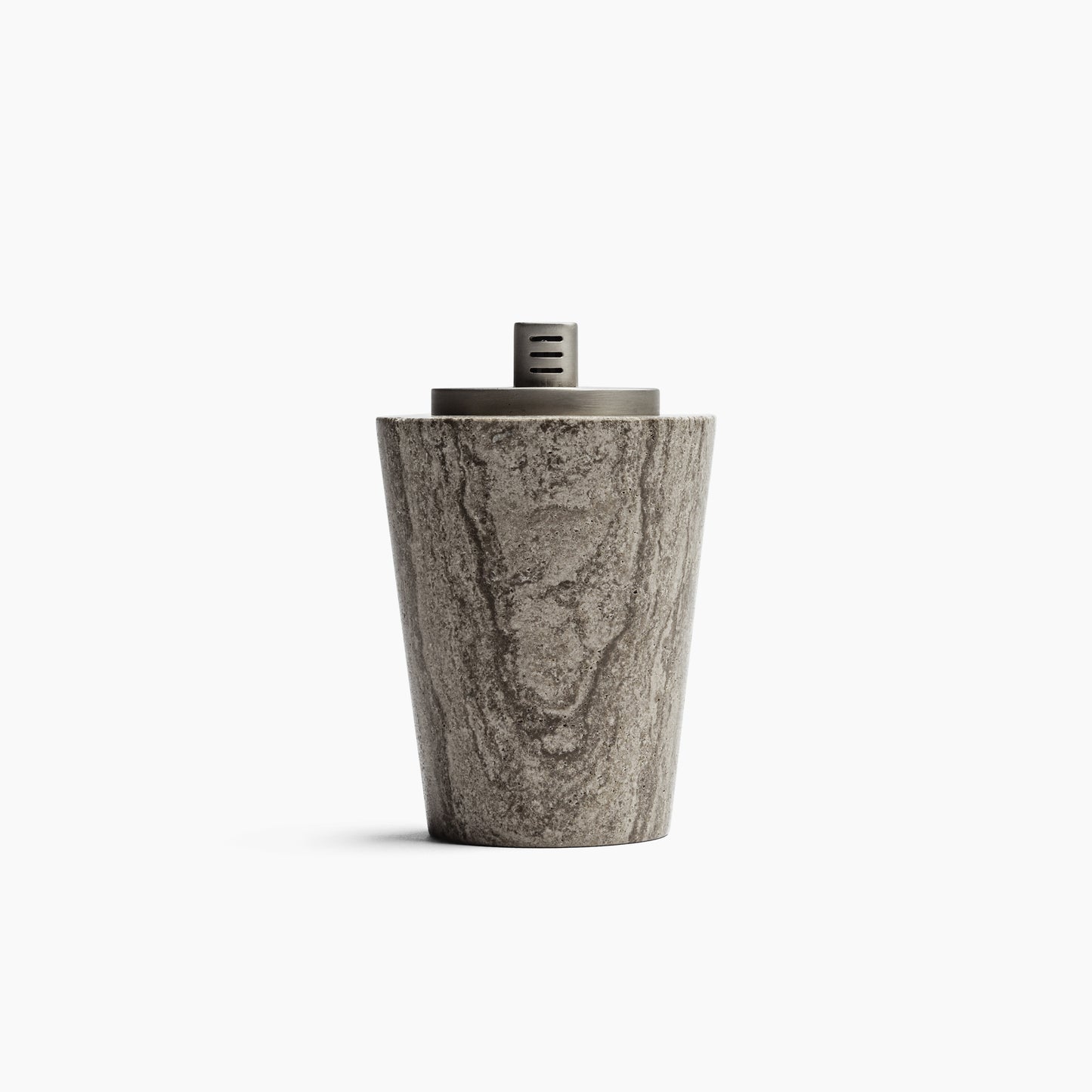 TABLE LIGHTER IN GREY ATHENS MARBLE WITH NICKEL INSERT