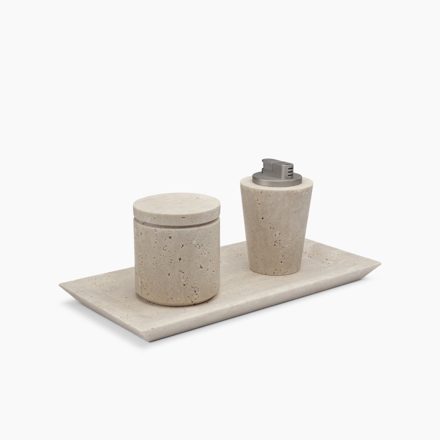 SMALL CONTAINER IN CLASSIC ROMAN TRAVERTINE