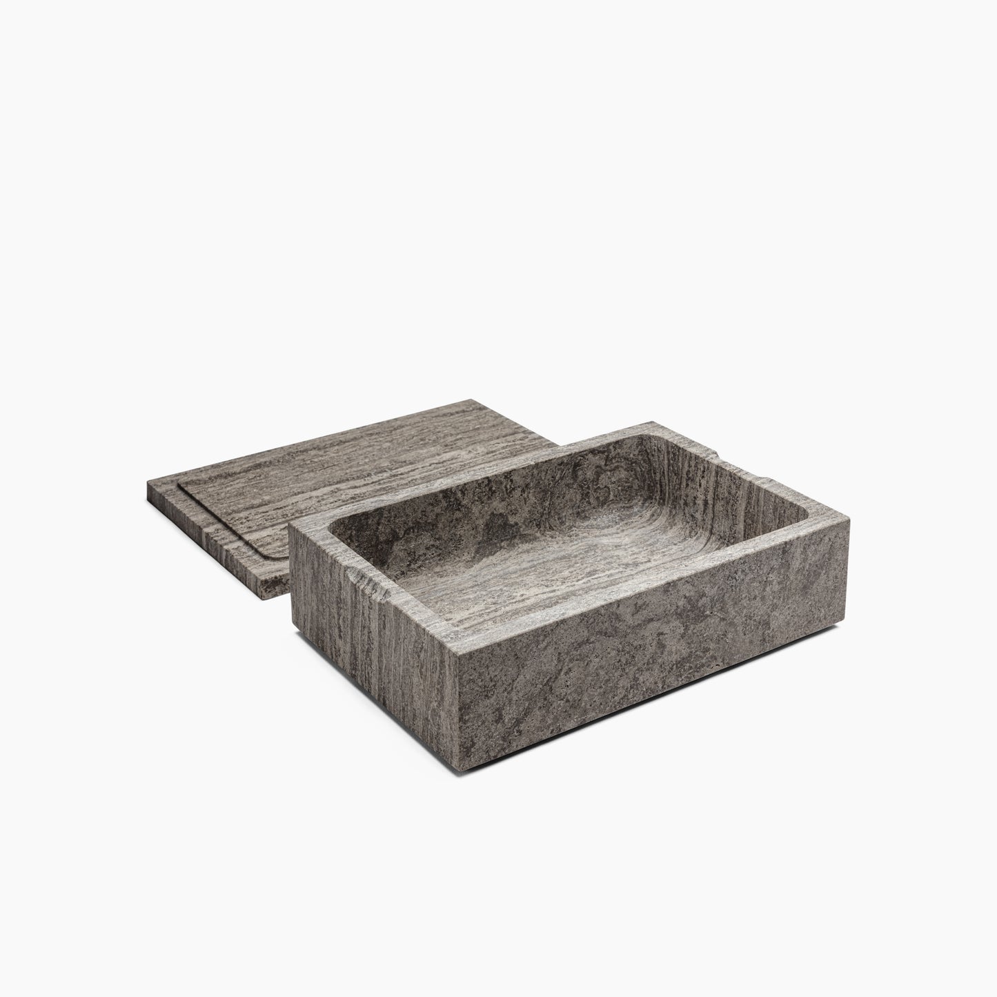 BOX WITH LID IN GREY ATHENS MARBLE