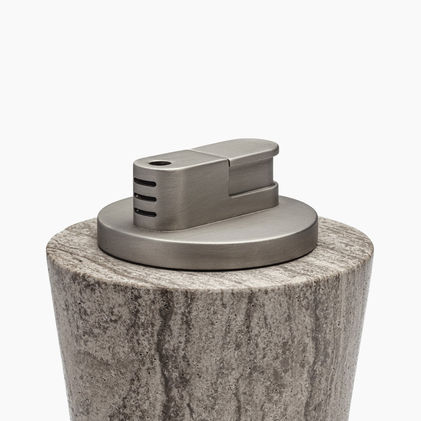 TABLE LIGHTER IN GREY ATHENS MARBLE WITH NICKEL INSERT